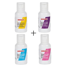 Sıvı Gıda Boyası - 20ml - Sarı-Mor-Mavi-Pembe