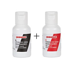 Sıvı Gıda Boyası - 20ml - Siyah ve Kırmızı