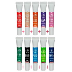 Tüp Jel Gıda Boyası - 20 gr - 10 Renk Birlikte