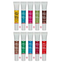 Tüp Jel Gıda Boyası - 20 gr - 10 Renk Birlikte-
