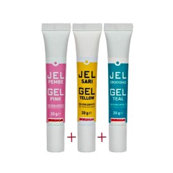 Tüp Jel Gıda Boyası - 20 gr - Pembe-Sarı-Turkuaz