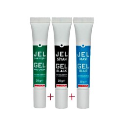 Tüp Jel Gıda Boyası - 20 gr - Yeşil-Siyah-Mavi