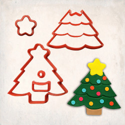 Noel Ağacı Detay Kurabiye Kalıp Seti 5’li