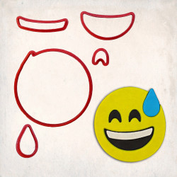 Emoji Gülücük Detay Kurabiye Kalıp Seti 5’li
