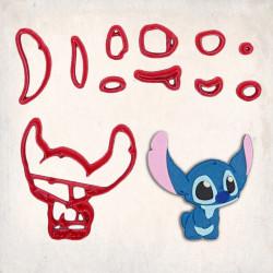 Lilo ve Stitch Stitch Detay Kurabiye Kalıp Seti 11’li