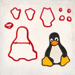 Linux Penguen Detay Kurabiye Kalıp Seti 9’lu