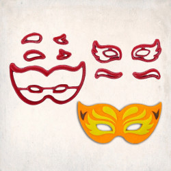 Maskeli Balo Maskesi Detay Kurabiye Kalıp Seti 9’lu