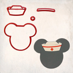 Mickey Mouse Hemşire Detay Kurabiye Kalıp Seti 4’lü