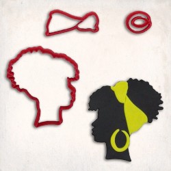 Afro Kız Kafası Detay Kurabiye Kalıp Seti 3’lü