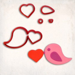 Kalpli Kuş Detay Kurabiye Kalıp Seti 5 Parça