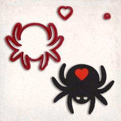 Örümcek Kalp Detay Kurabiye Kalıp Seti 3 Parça