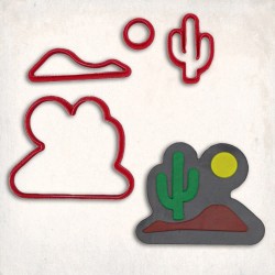 Kaktüs Çölü Detay Kurabiye Kalıp Seti 4’lü