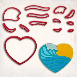 Kalp Okyanusu Detay Kurabiye Kalıp Seti 12’li