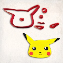 Pikachu Yüz Detay Kurabiye Kalıp Seti 7’li