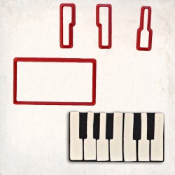 Piano Tuşlar Detay Kurabiye Kalıp Seti 4’lü