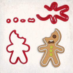 Isırılmış Gingerman Detay Kurabiye Kalıp Seti 6’lı