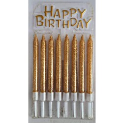 Pasta Mumu 8'li - Happy Birthday - Altın