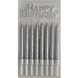 Pasta Mumu 8'li - Happy Birthday - Gümüş