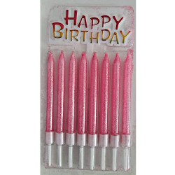 Pasta Mumu 8'li - Happy Birthday - Pembe