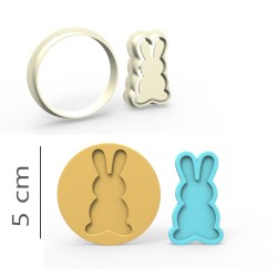 Tavşan - Kurabiye, Bisküvi, Kolye Ucu Kalıp Seti - 5 cm